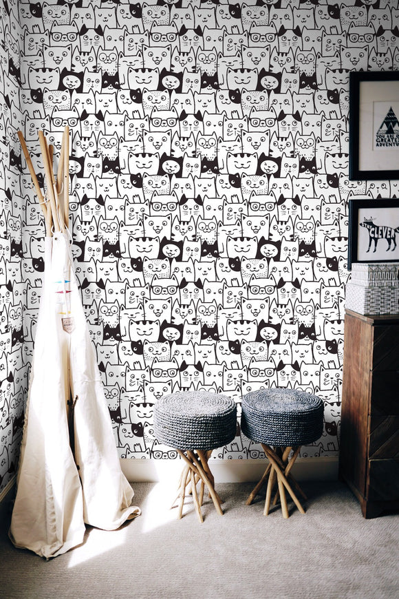 Black & White Cats Wallpaper
