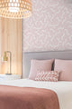 Curved White Lines Pink Wallpaper