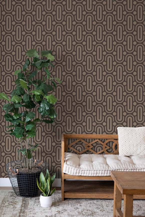 Brown Geometric Pattern Wallpaper