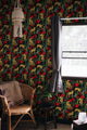 Leopard & Red Rose in Jungle Wallpaper