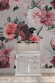 Retro Peonies Floral Wallpaper