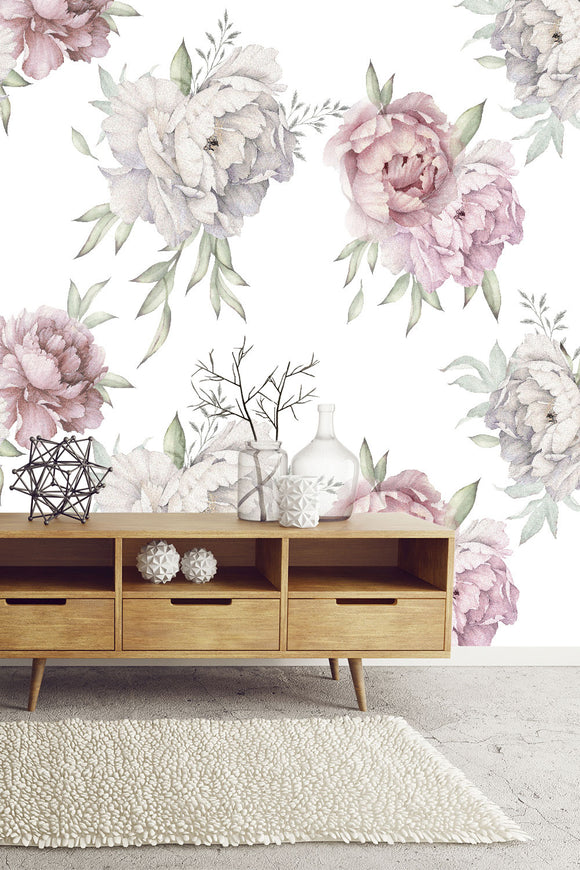 Pink Tender Peonies Wallpaper