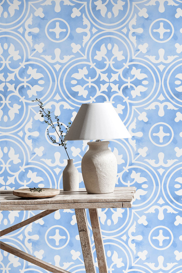 Tile Effect Repeat Pattern Wallpaper