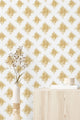 Yellow Rhombuses on White Repeat Pattern Wallpaper