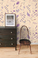 Purple Leaves Repeat Pattern Wallpaper