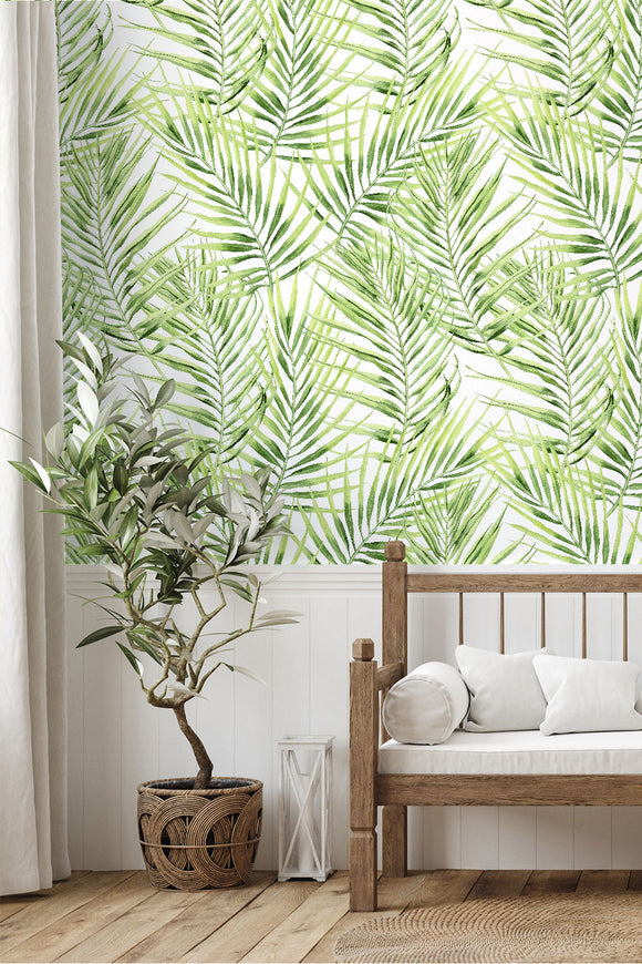Palm Green Leaves Wallpaper