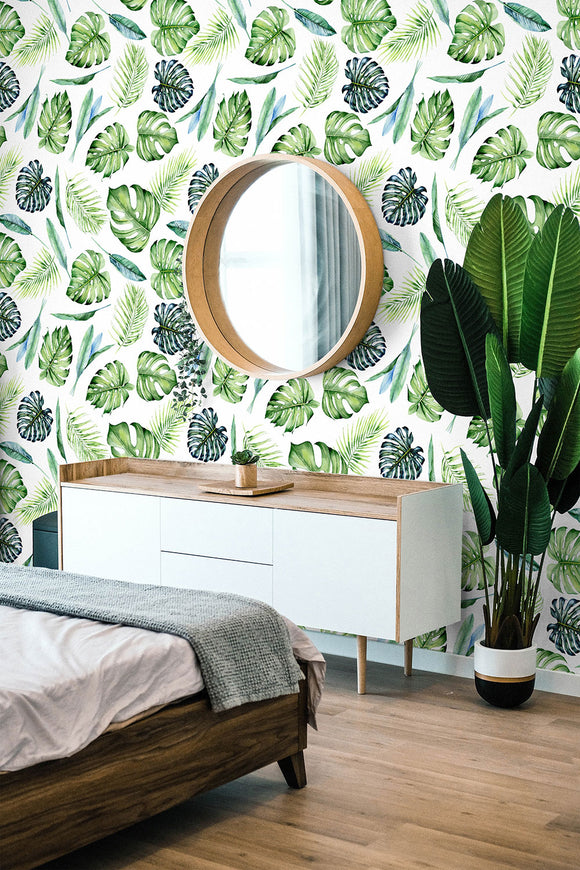 Green Tropic Leaves Wallpaper