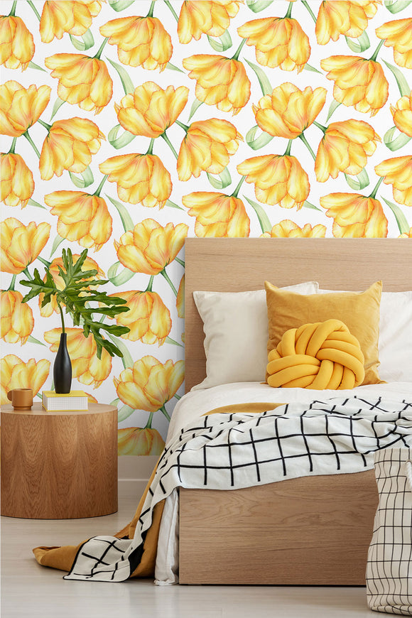 Tiny Yellow Tulips Wallpaper