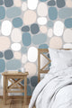 Vintage Stones in Neutral Blue Grey Wallpaper